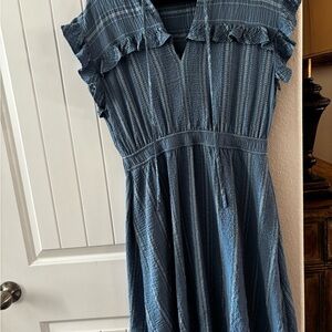 Calvin Klein Blue Textured Midi Dress